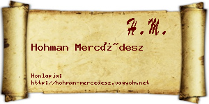 Hohman Mercédesz névjegykártya